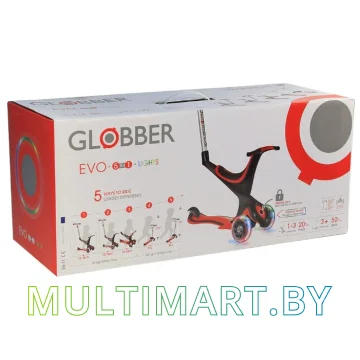 Самокат Globber Evo 5 в 1 Lights (салатовый) картинка 2